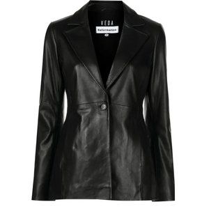 Reformation x Veda Bowery Leather Blazer - XS